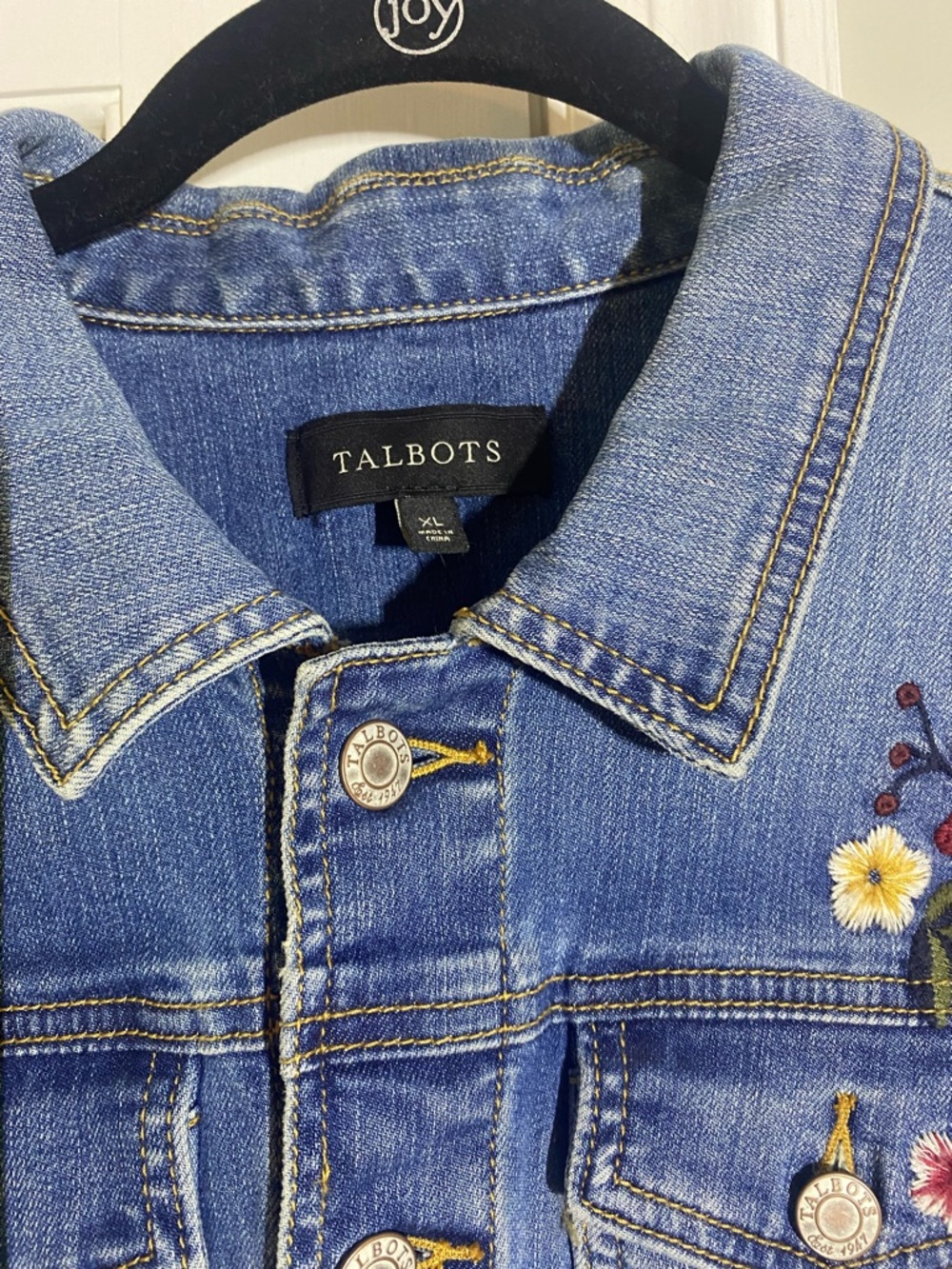 NWT! Talbots Embroidered Denim Jacket - Size XL - Picture 2 of 8